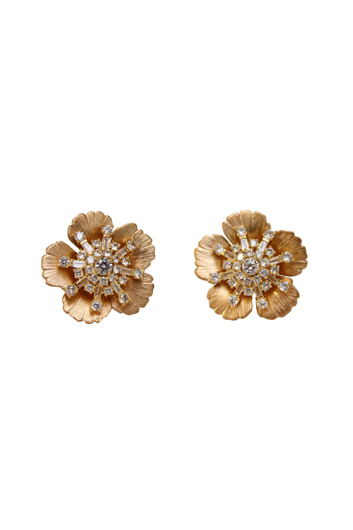 Stephanie Browne | Bella Flower Stud Earrings in Gold