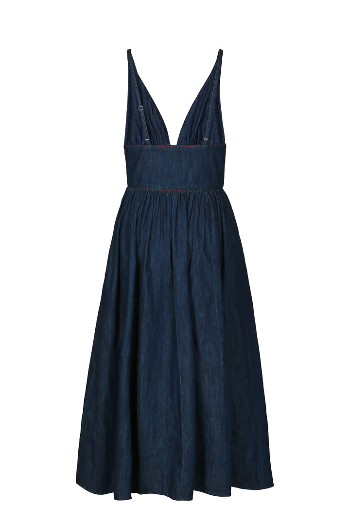 Bralet Maxi Dress in Mid Wash