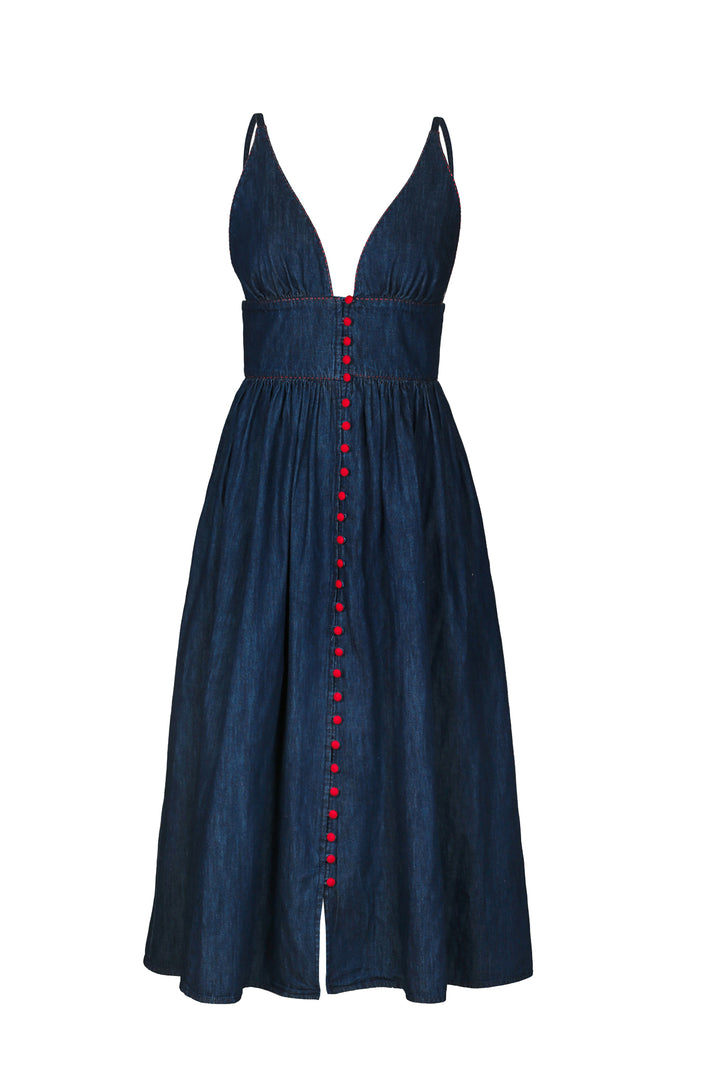 Bralet Maxi Dress in Mid Wash