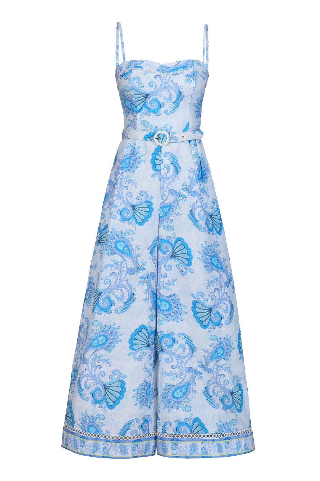 Bustier Jumpsuit in Sky Florentine