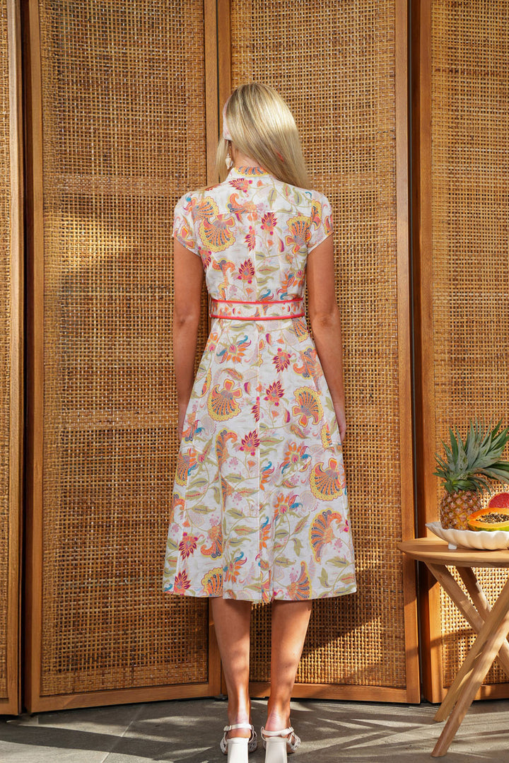 Cap Sleeve Midi Dress in Summer Florentine
