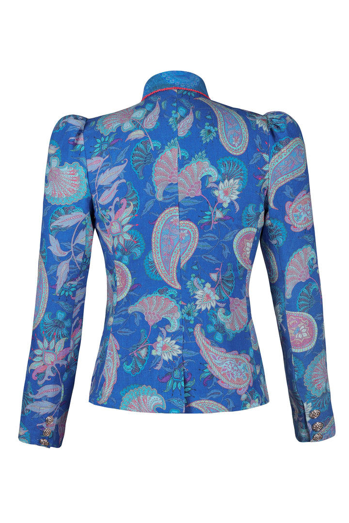 Double Lapel Blazer in Blue Florentine