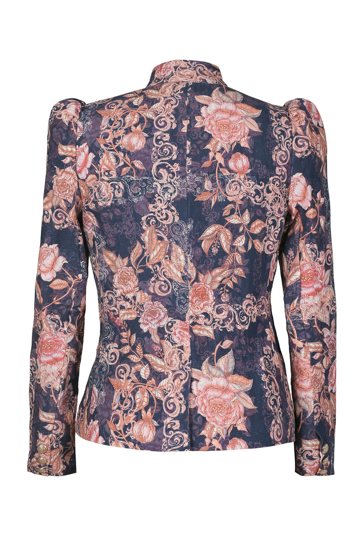 Double Lapel Blazer in Navy Patchwork