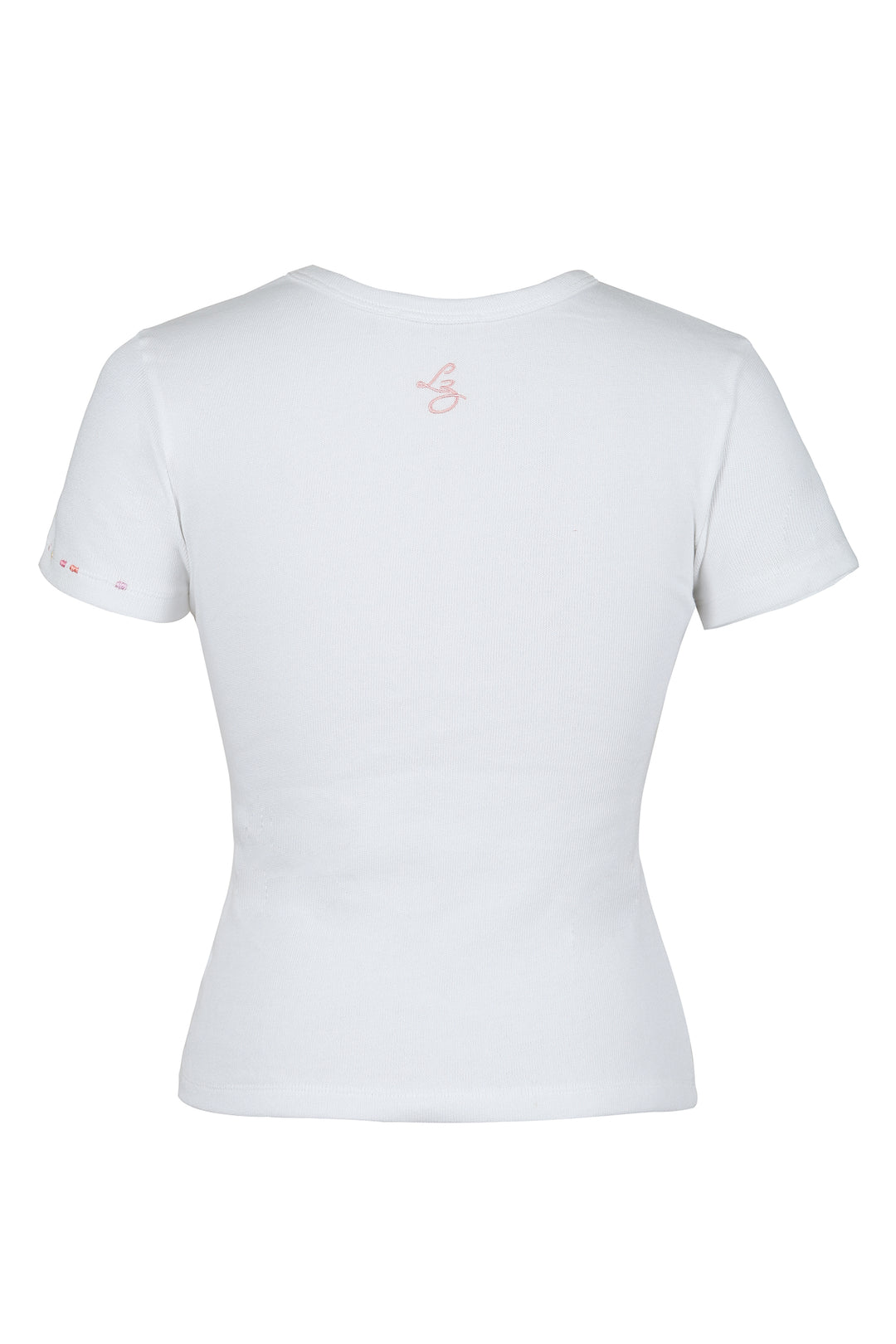 Embroidered Tee in Pumpkin Florentine