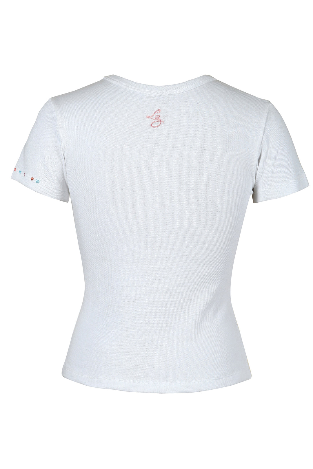 Embroidered Tee in Sky Flora