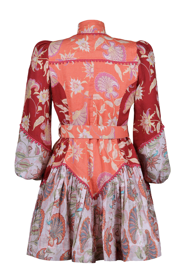 Empire Mini Dress in Blush Florentine
