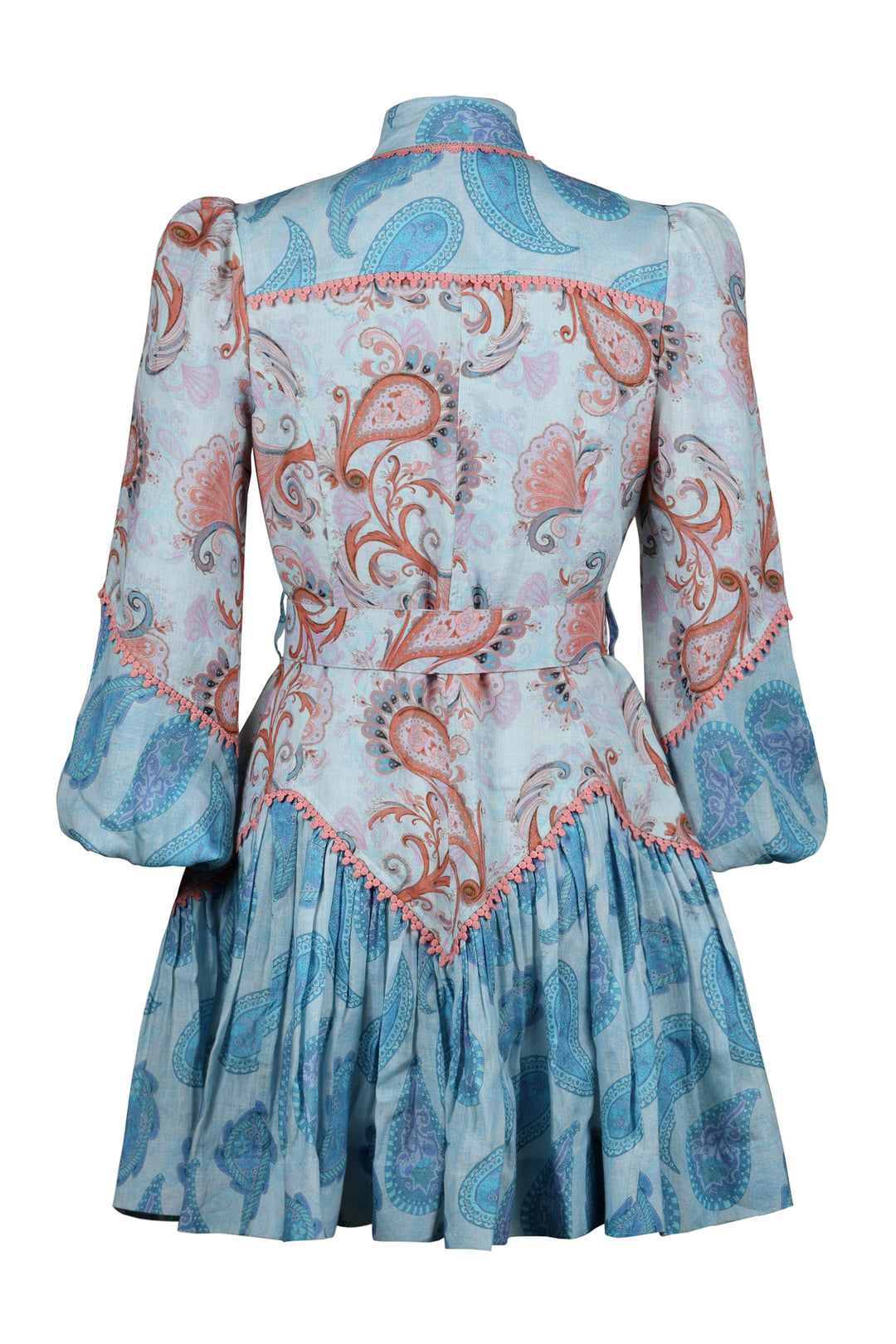 Empire Mini Dress in Sky Flora