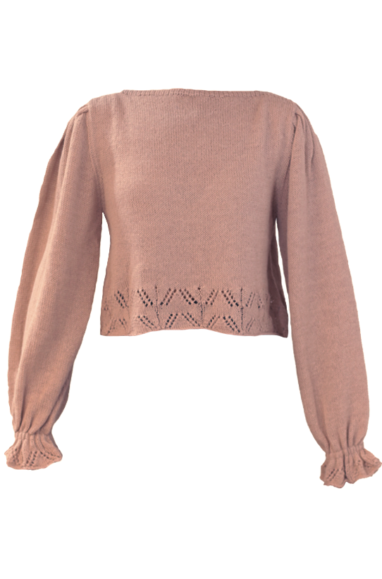 Katie Cropped Sweater in Blush