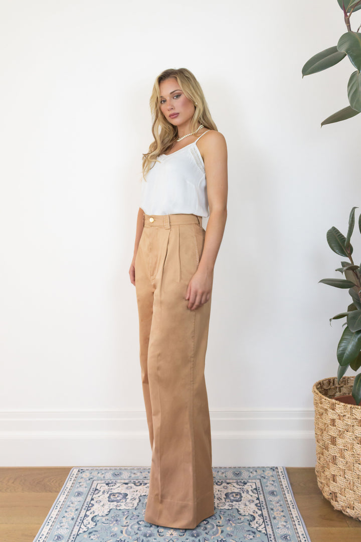Pleated Trouser in Bronze