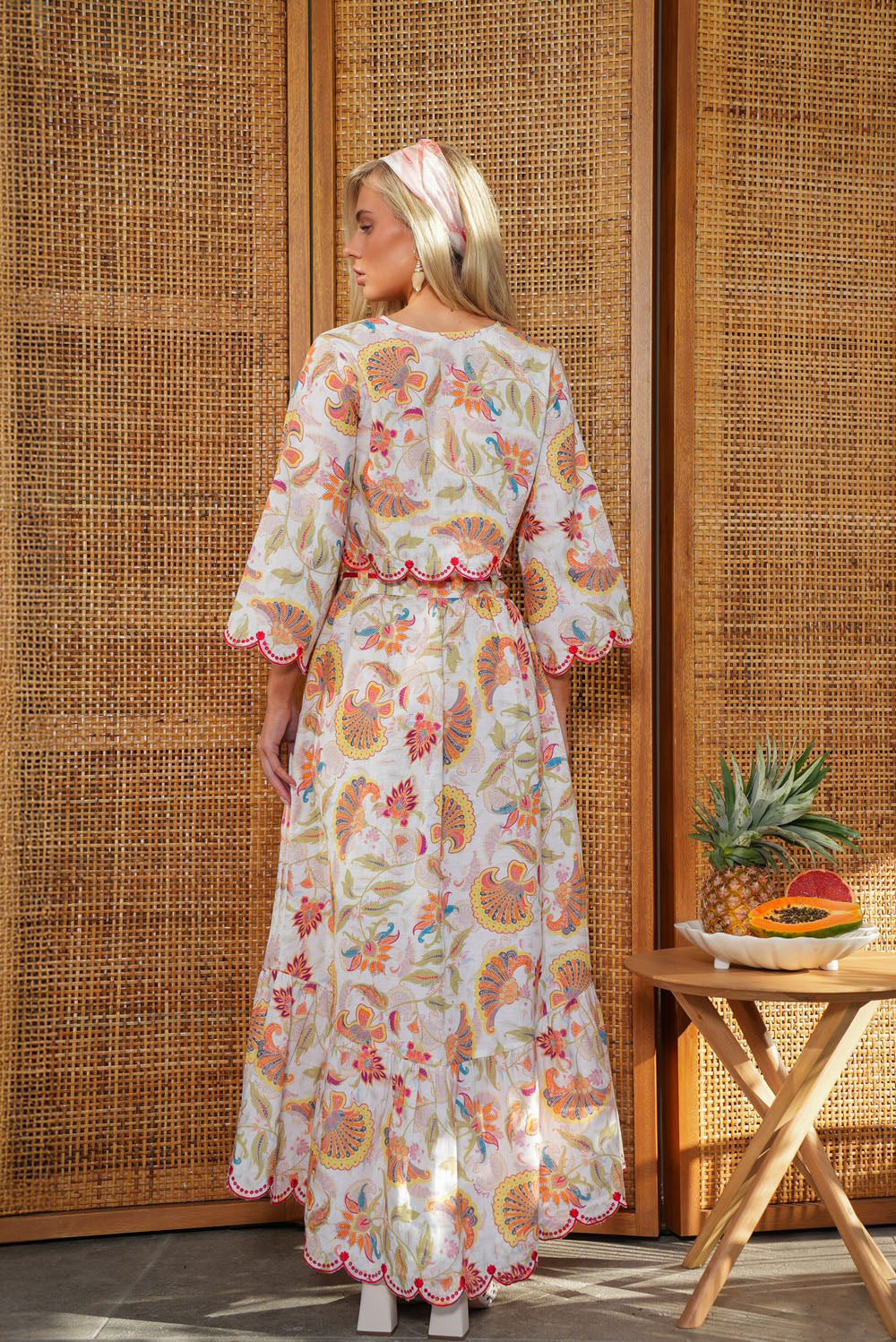 Banded Wrap Skirt in Summer Florentine