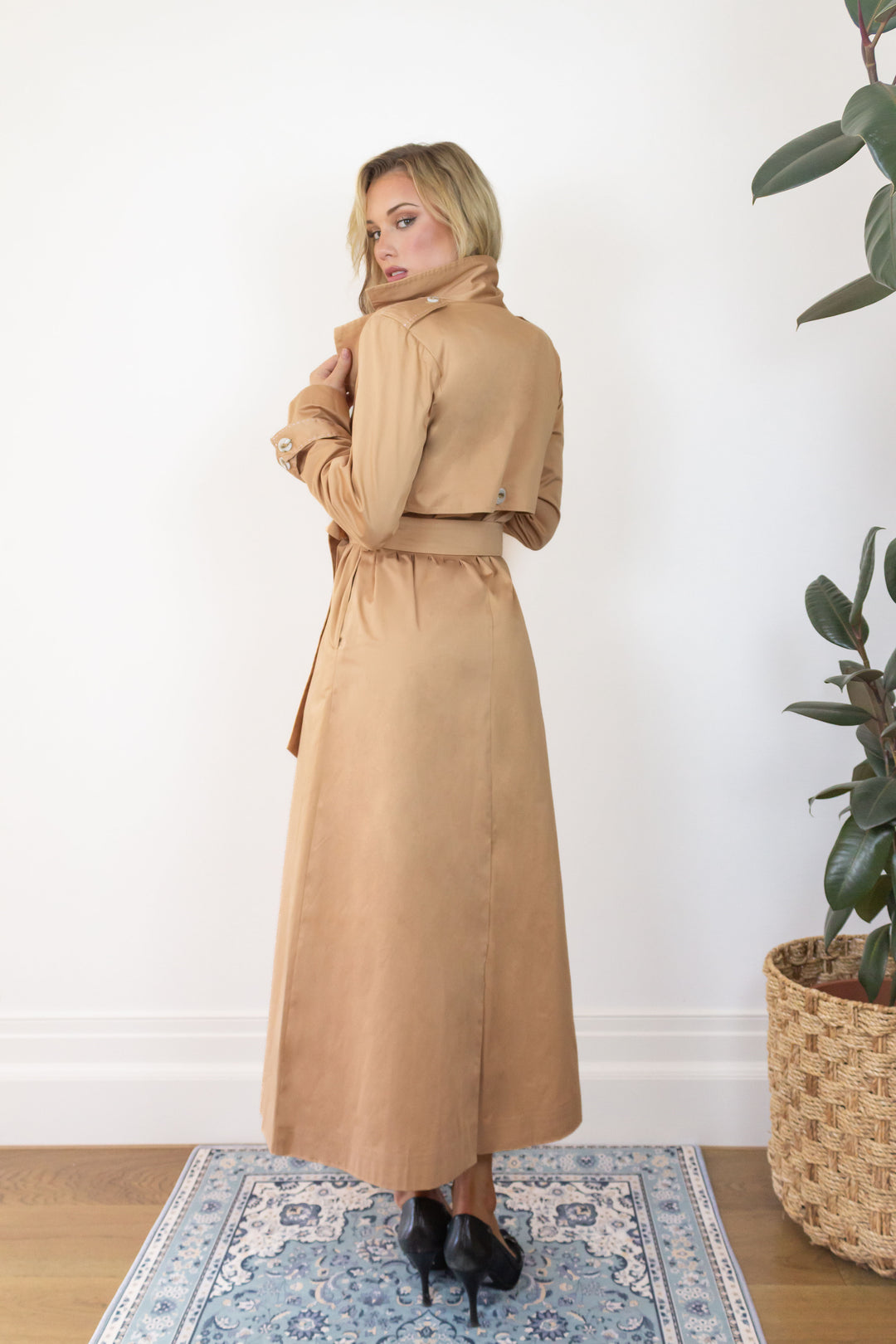 Longline Trench Coat in Bronze