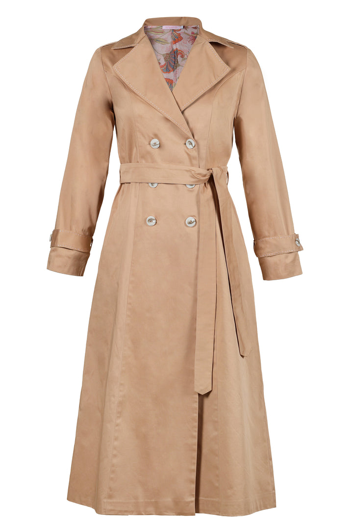 Longline Trench Coat in Bronze