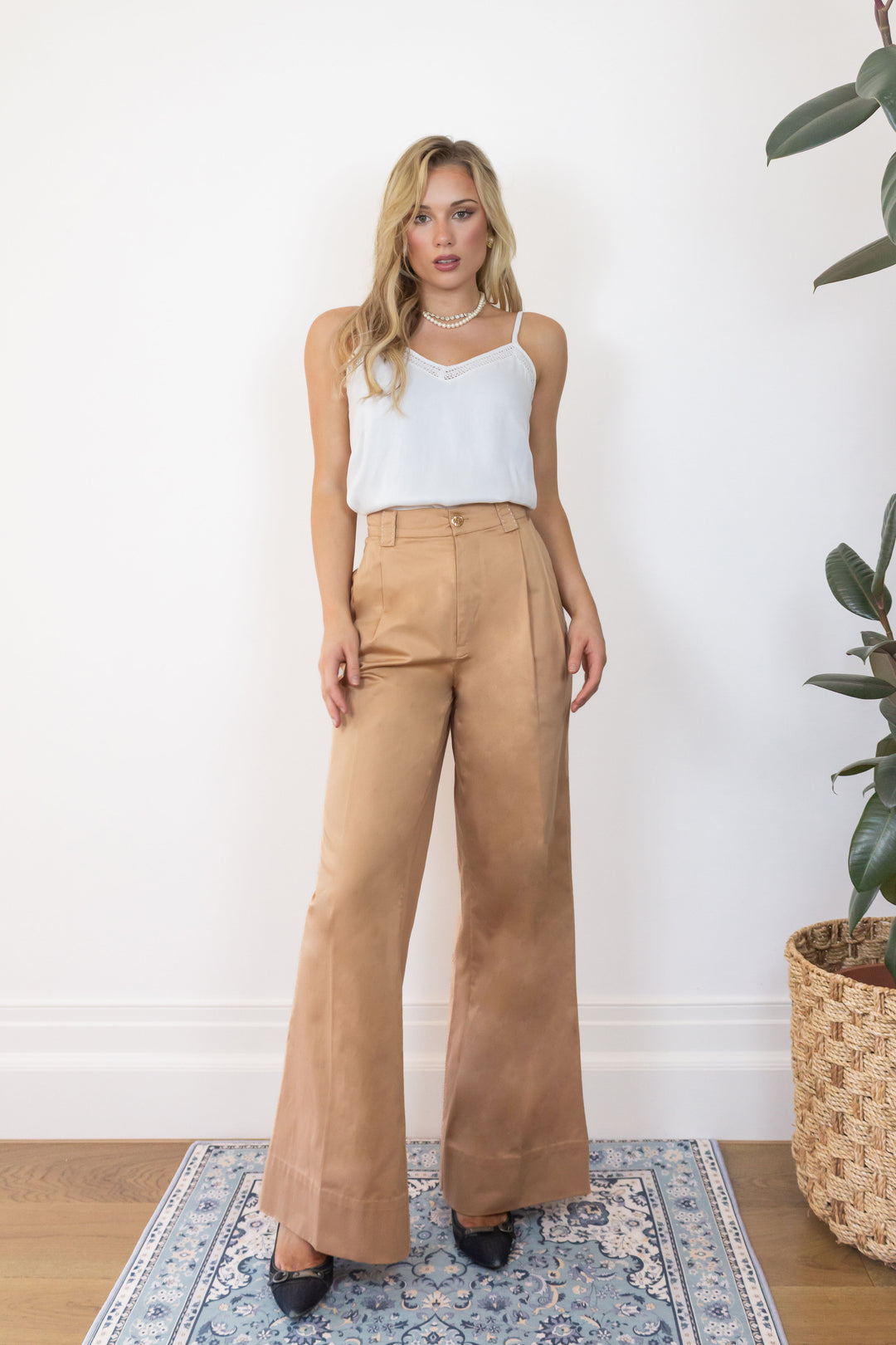 Pleated Trouser in Bronze