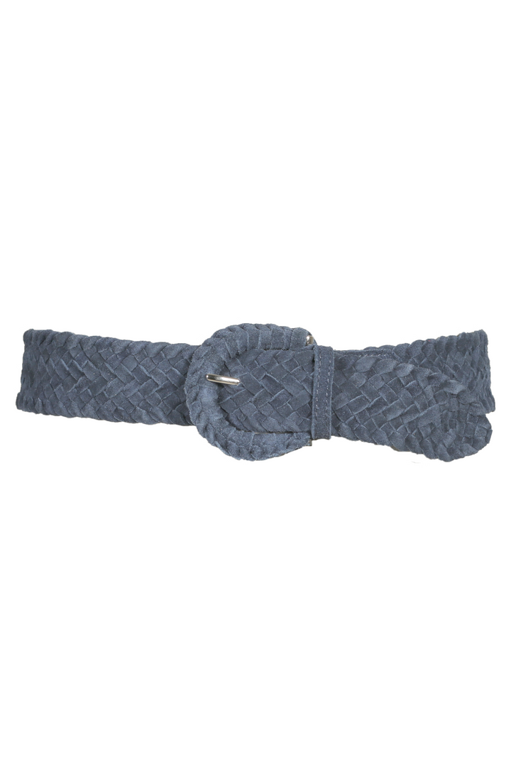 Serena Braided Suede Belt in Navy