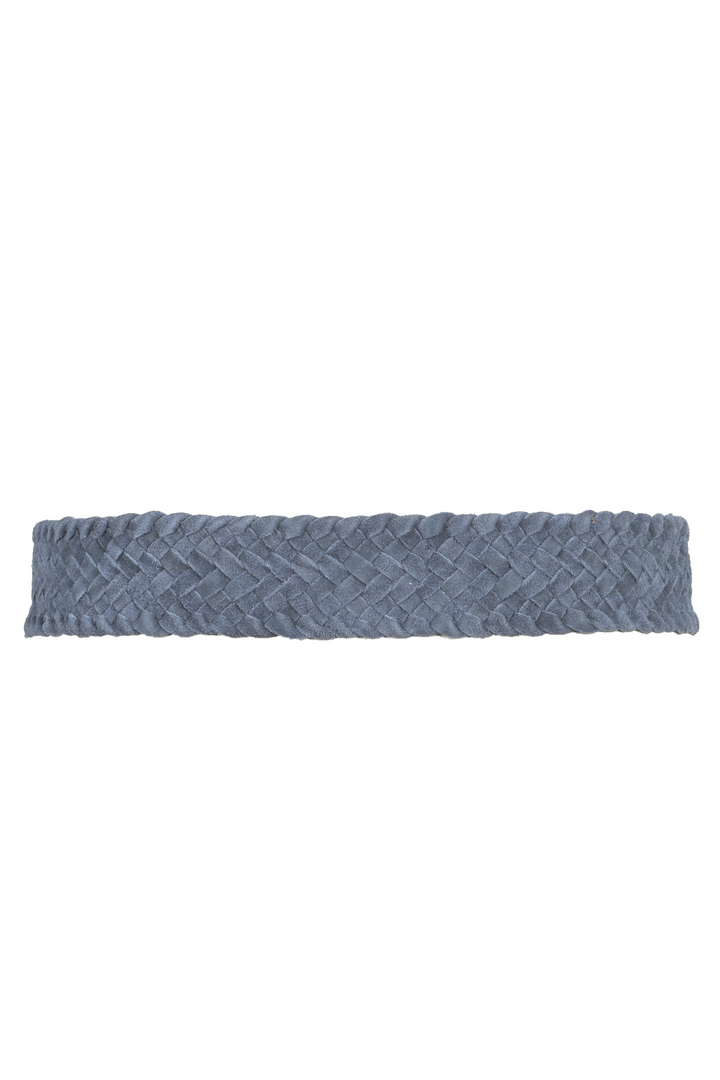 Serena Braided Suede Belt in Navy