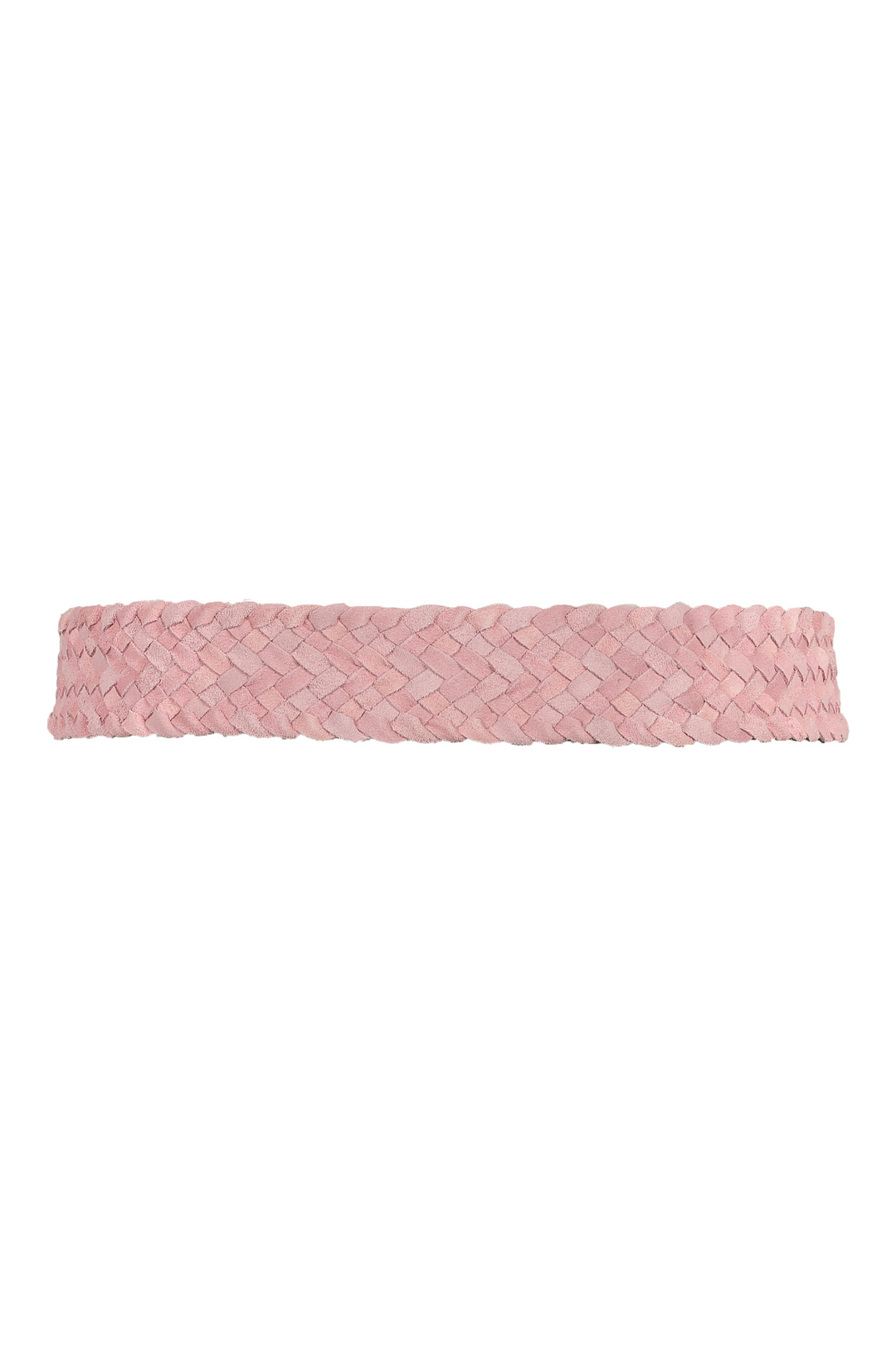 Serena Braided Suede Belt in Powder Pink