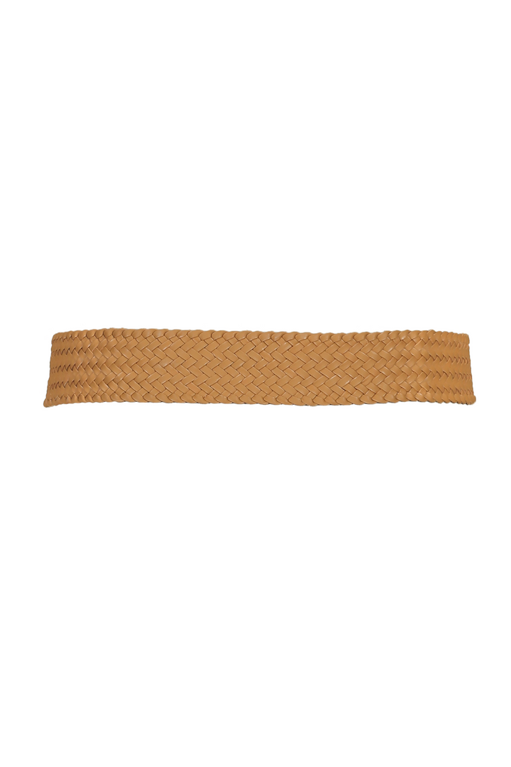 Serena Braided Suede Belt in Tan