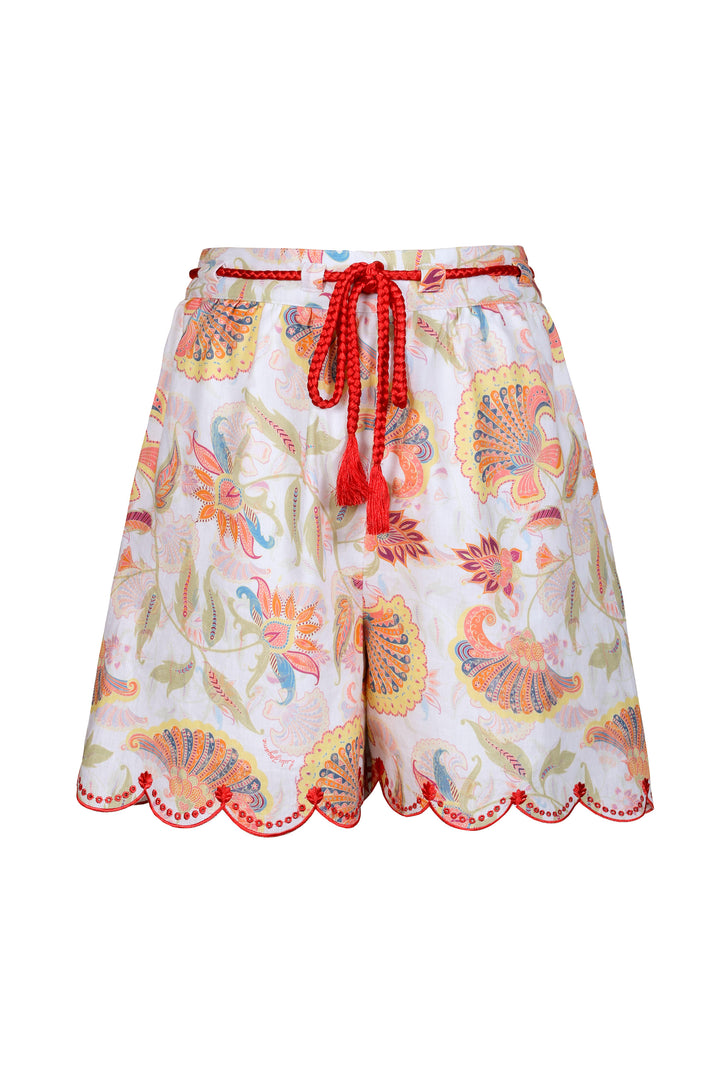 Scalloped Relaxed Short in Summer Florentine