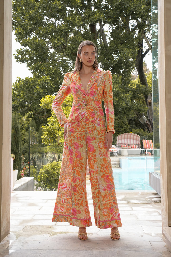 High Waisted Palazzo Pant in Olive Grove