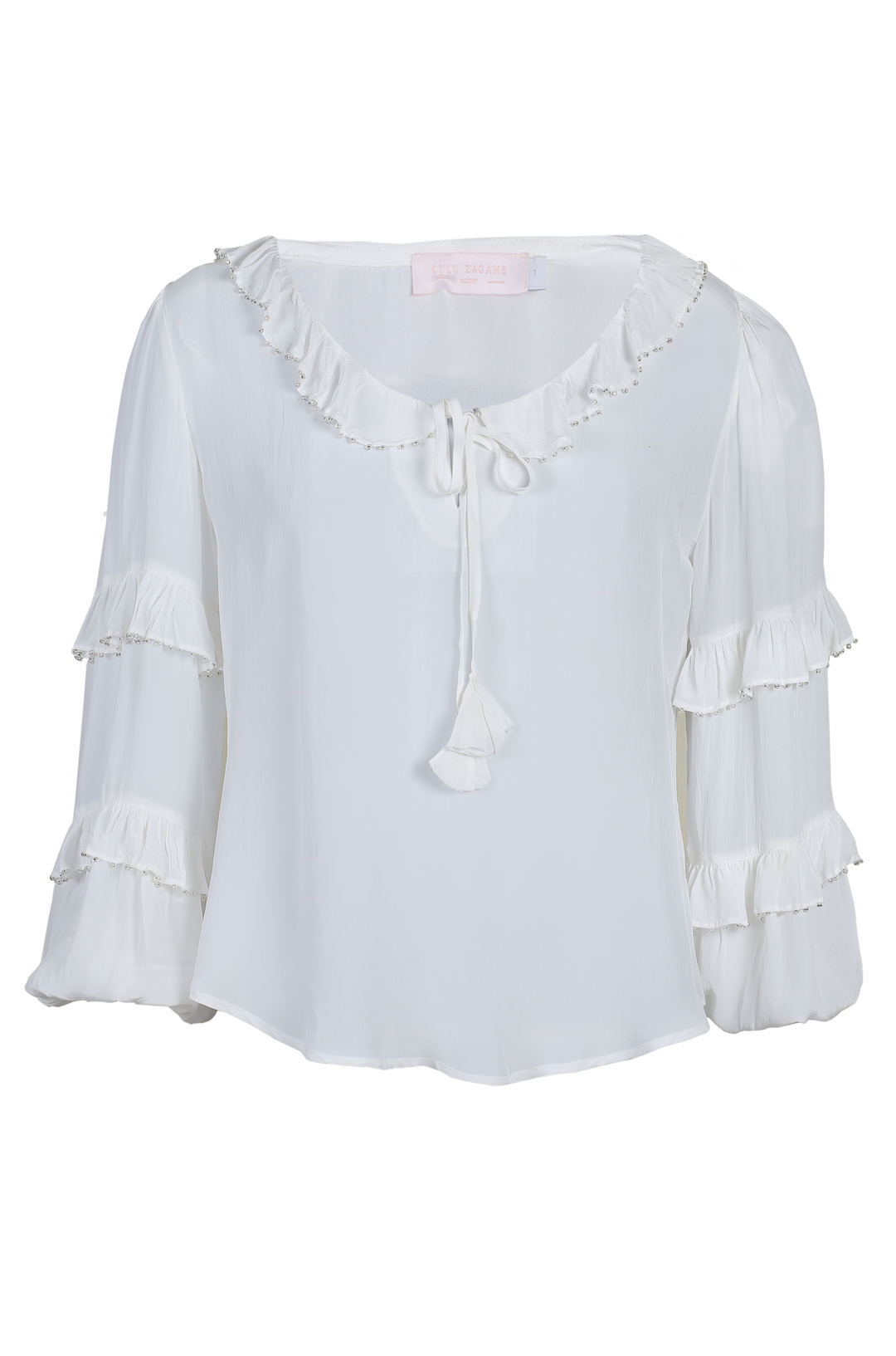 Scoop Neck Blouse in White