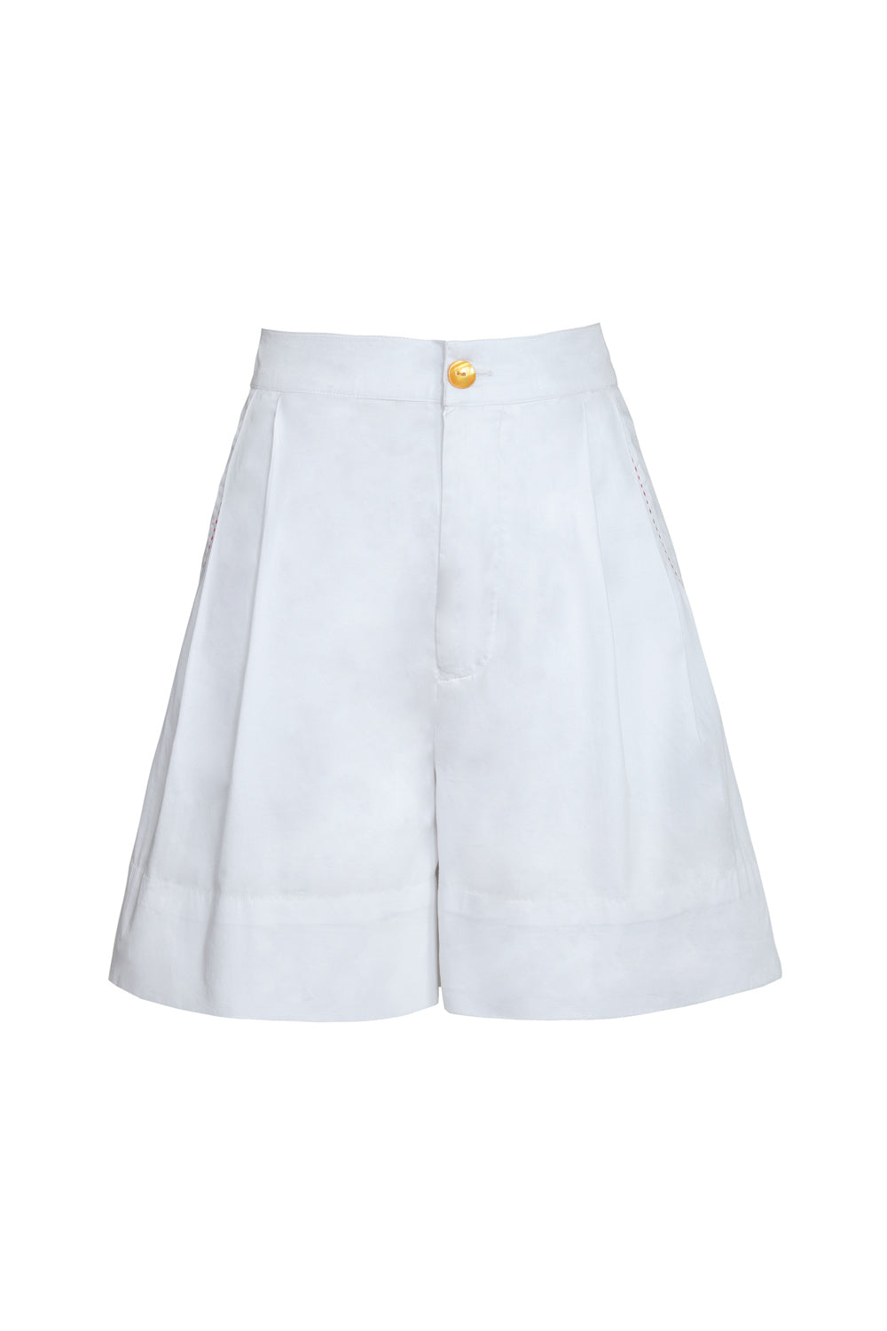 Pleated Short in White