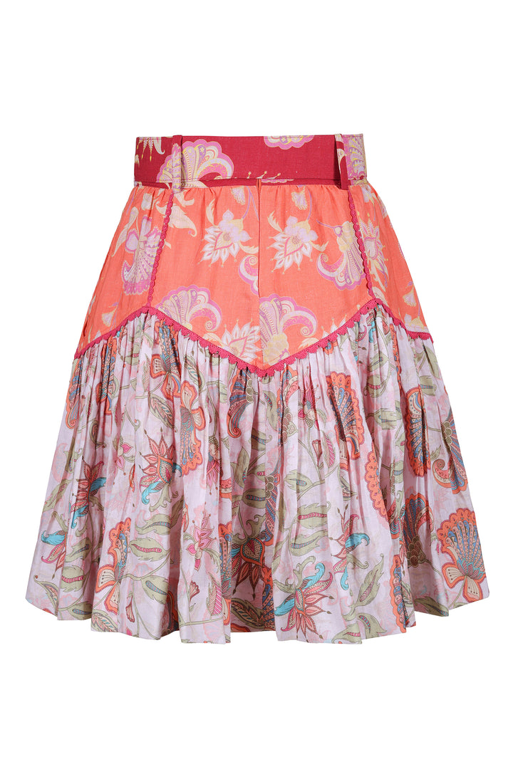 Zig Zag Skirt in Blush Florentine