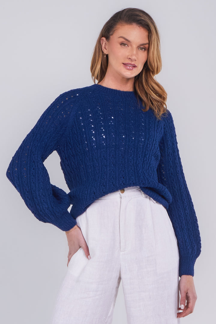 Bobbie Raglan Sweater in Blue