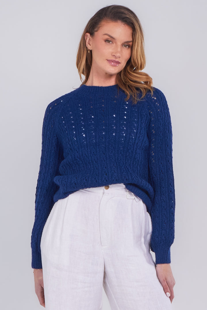 Bobbie Raglan Sweater in Blue
