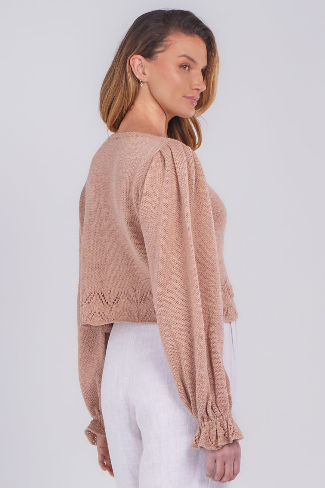 Katie Cropped Sweater in Blush