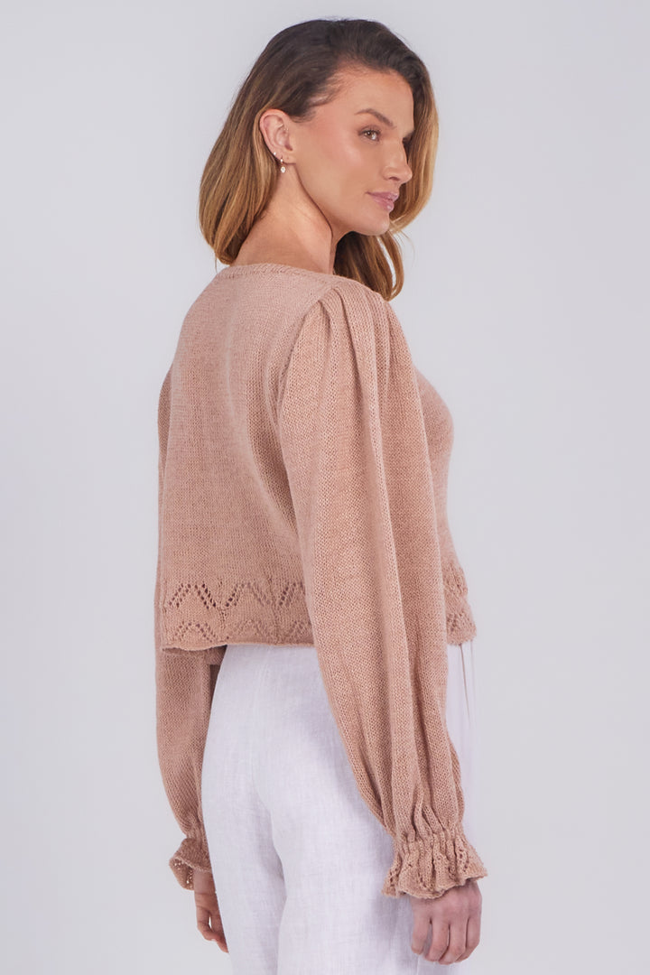Katie Cropped Sweater in Blush