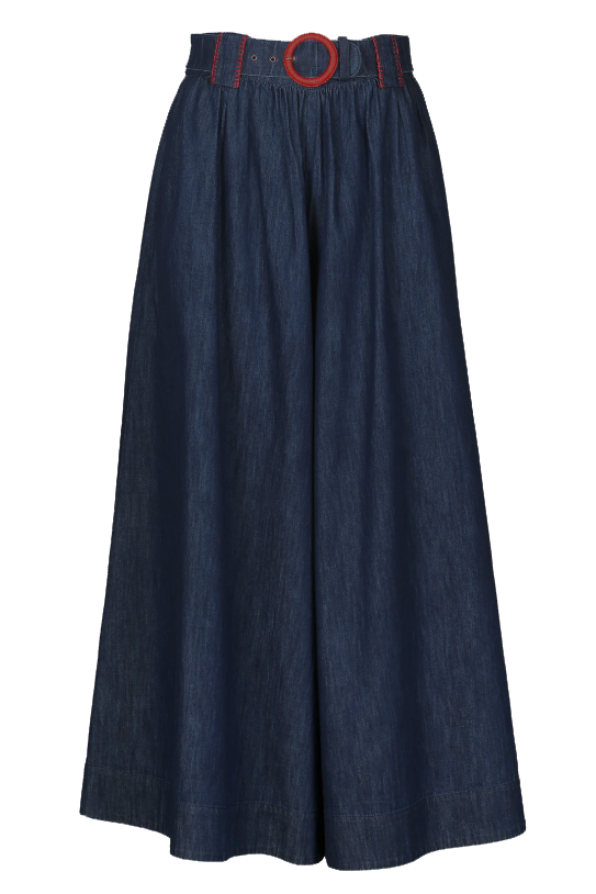 Super Wide Culotte in Mid Wash