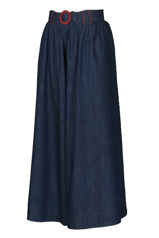 Super Wide Culotte in Mid Wash