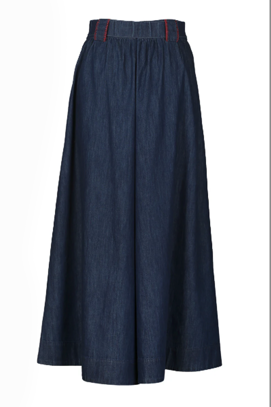 Super Wide Culotte in Mid Wash