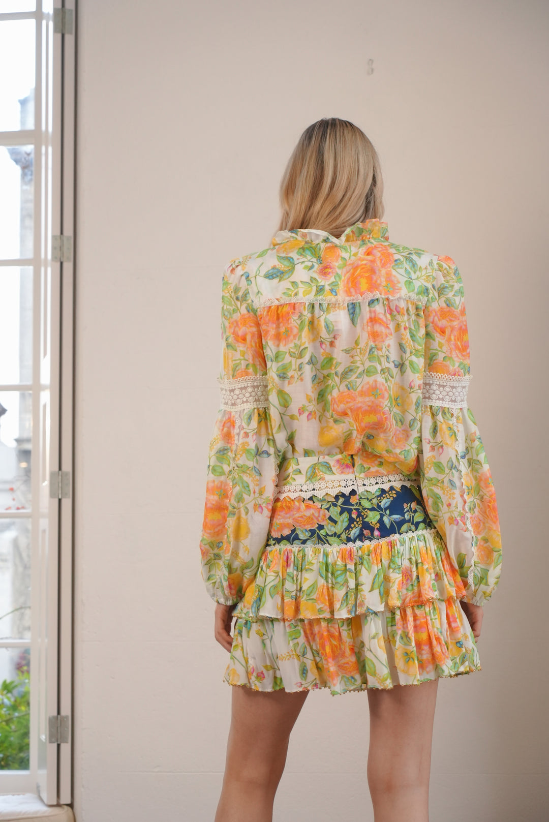 Layered Mini Skirt in Mixed Bloom