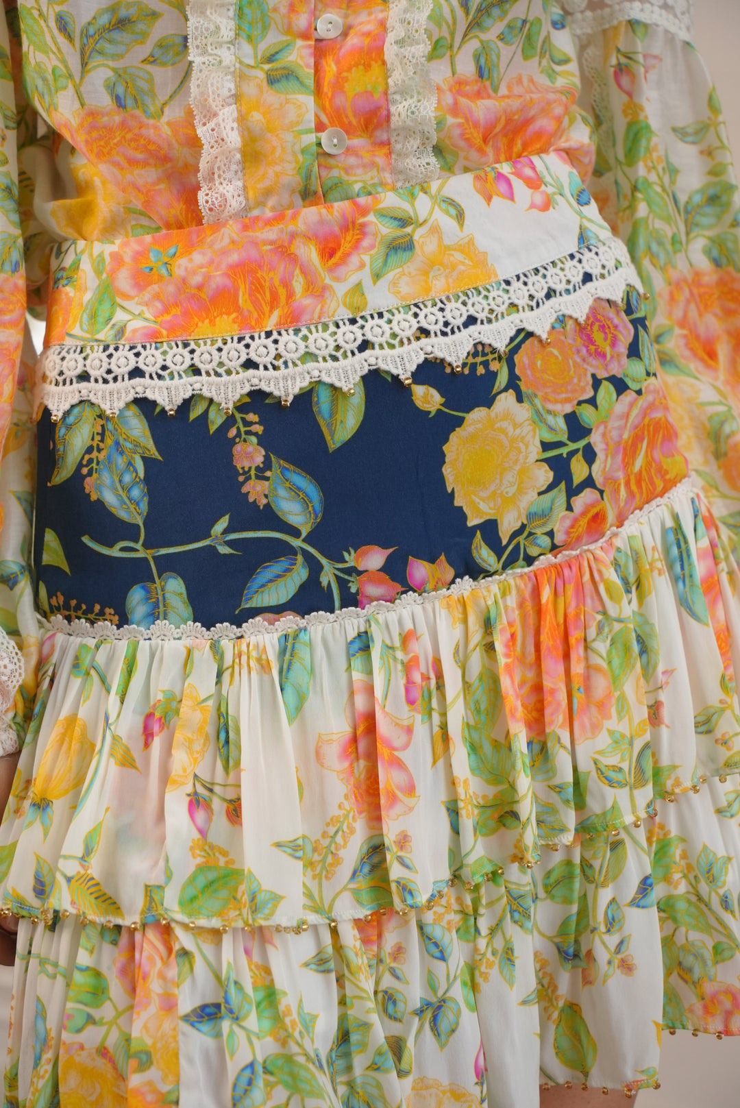 Layered Mini Skirt in Mixed Bloom