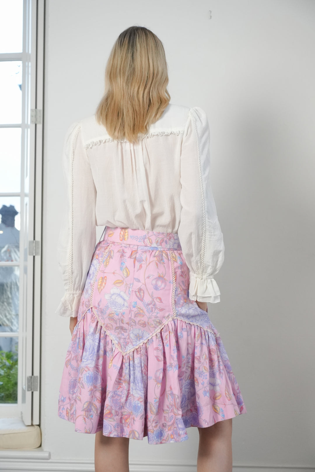 Ruffle Blouse in Cream