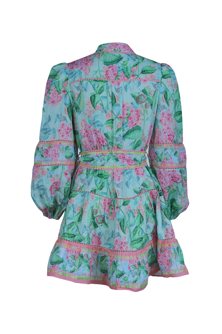 Border Mini Dress in Emerald Sardinia