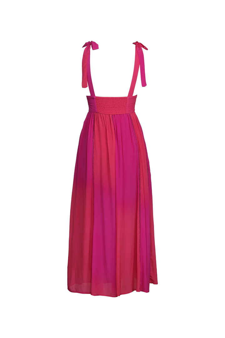 Panelled Maxi Dress in Pink Ombre