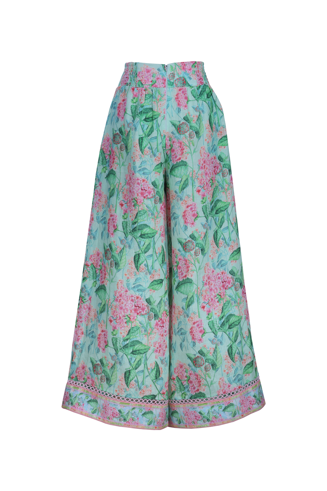 Wide Culotte Pants in Emerald Sardinia