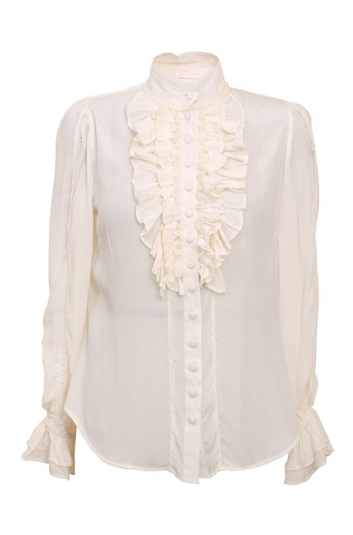 Ruffle Blouse in Cream