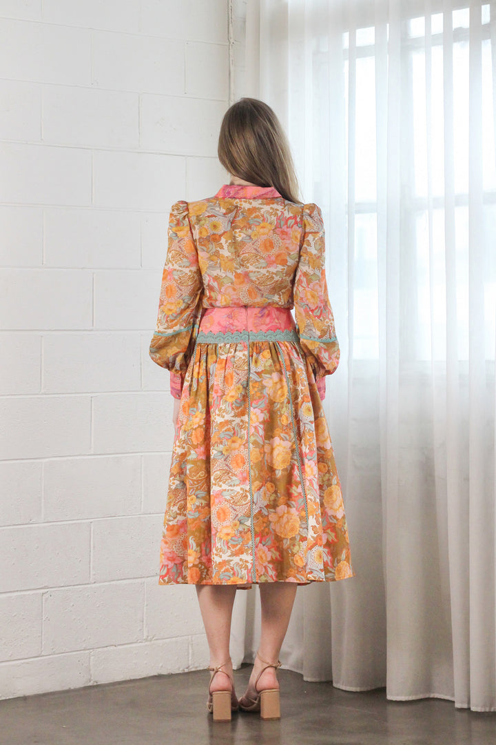 Banded Maxi Skirt in Champagne Picnic