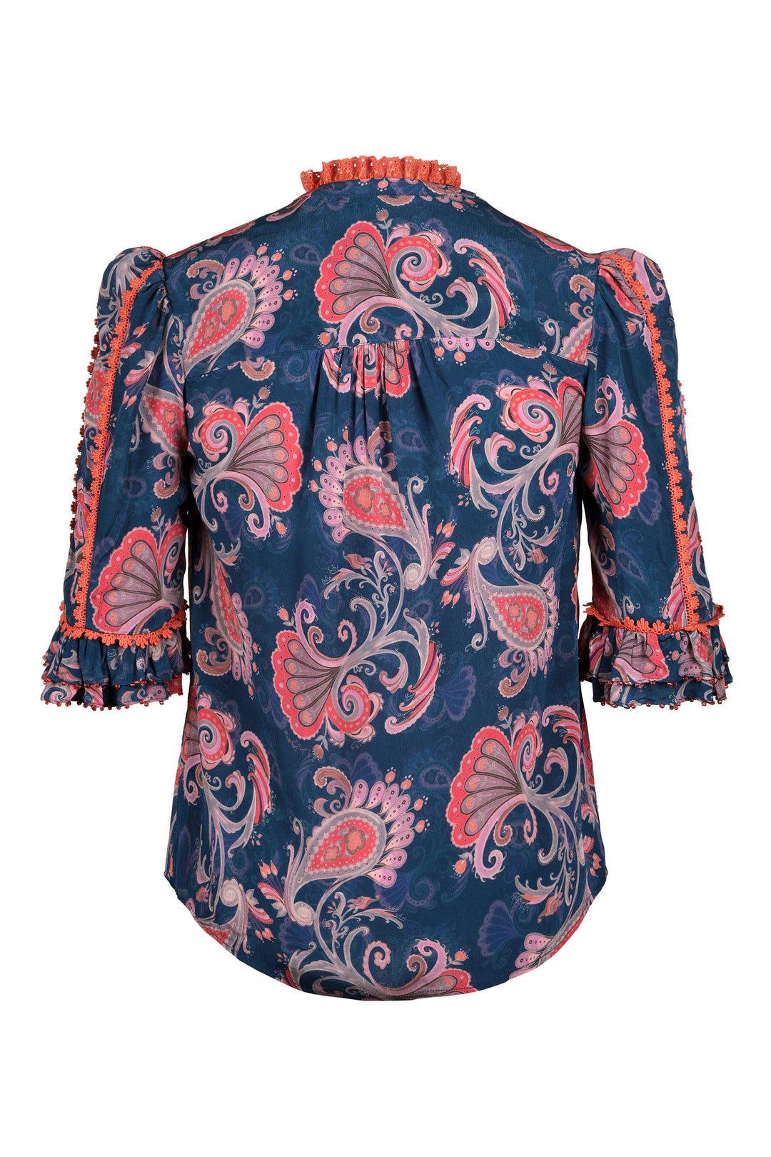 Beaded Sleeve Blouse in Evening Flora