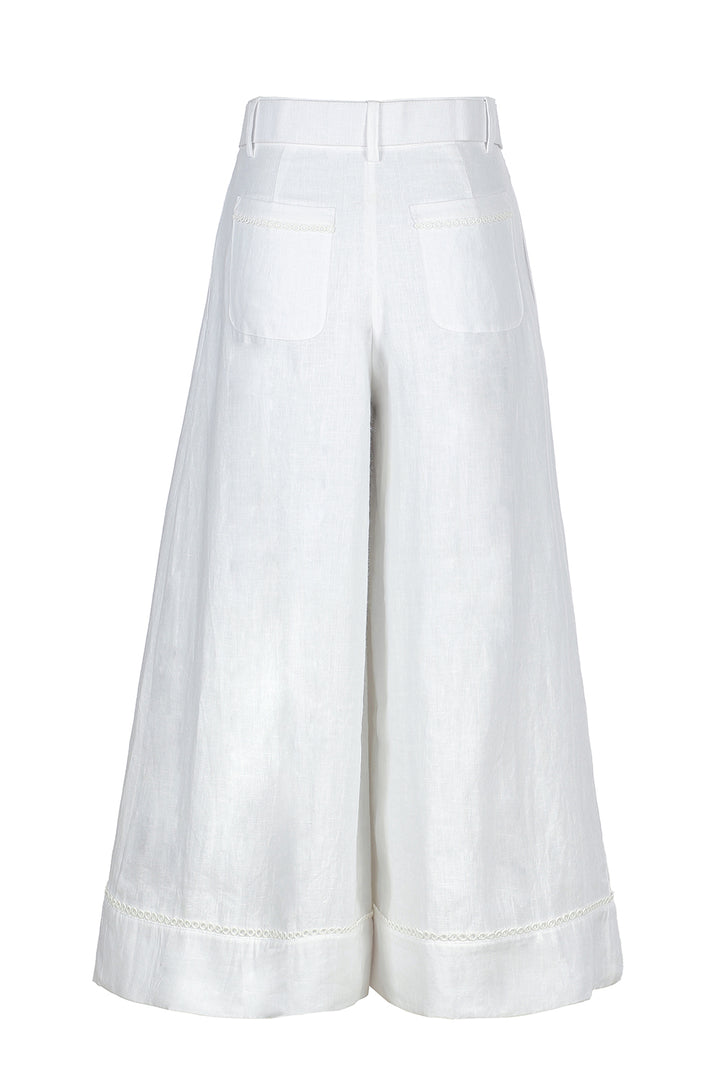 Belted Culotte in White