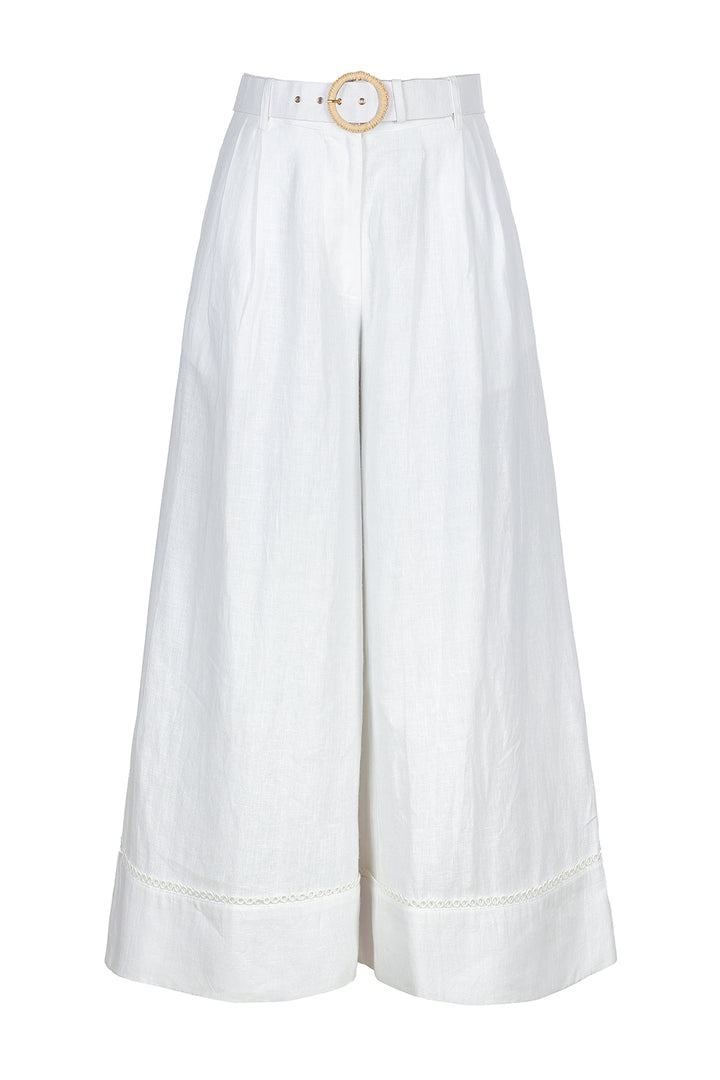 Belted Culotte in White