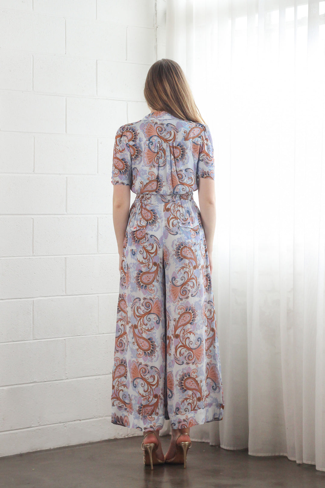 Boiler Suit in Sky Flora