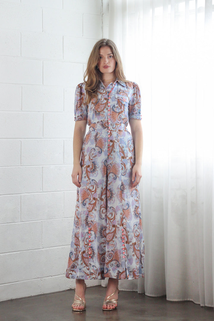 Boiler Suit in Sky Flora