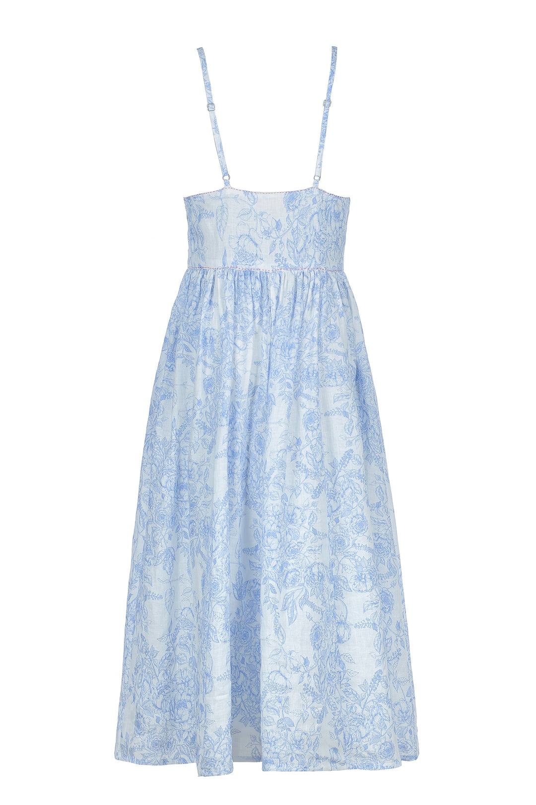 Bralet Maxi Dress in Blue Toile