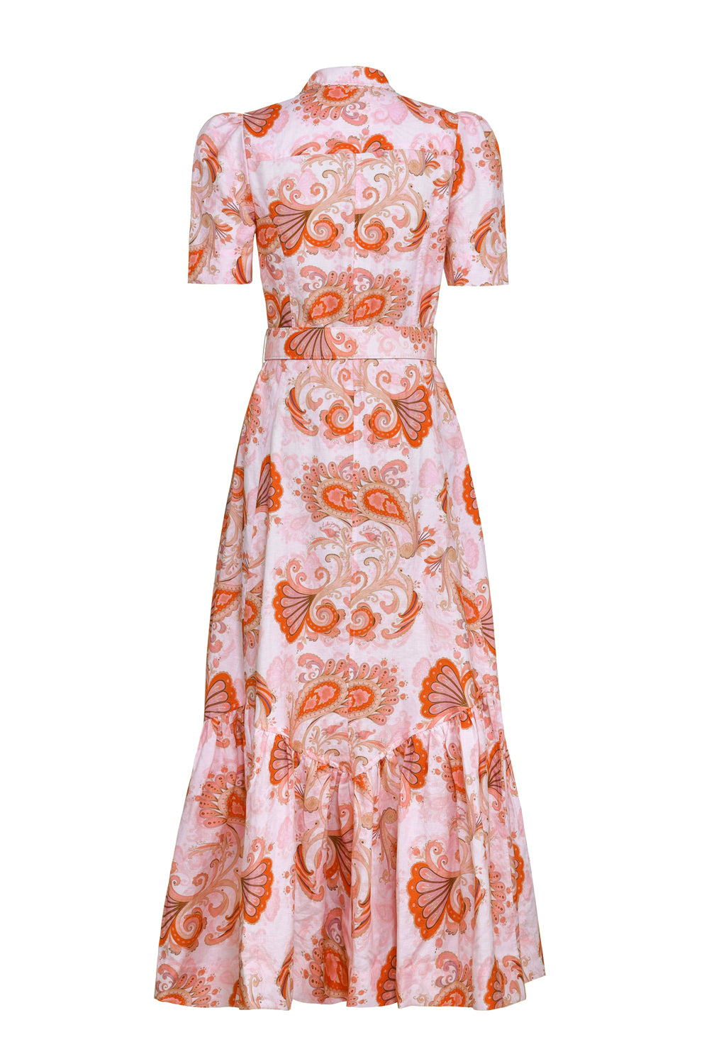 Short Sleeve Trench Maxi Dress in Bronze Mirage