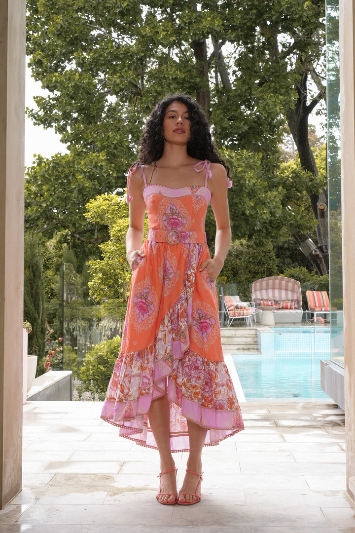 Bustier Wrap Dress in Jardin Bouquet