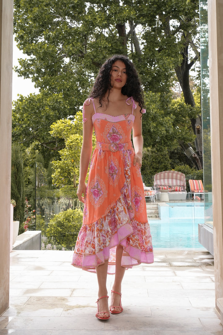 Bustier Wrap Dress in Jardin Bouquet